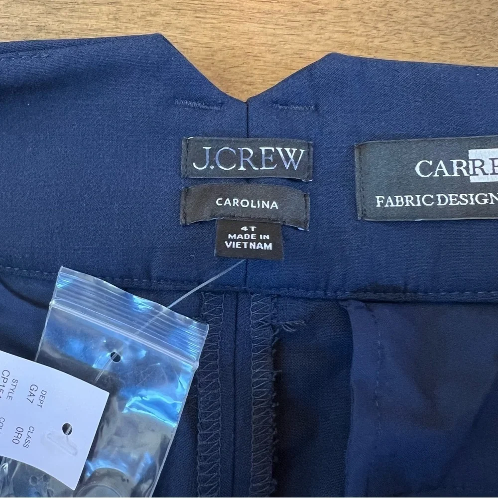 J. Crew Carolina Pants in Four Season Stretch in Navy Size 4 Tall